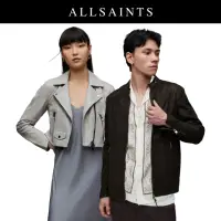 在飛比找momo購物網優惠-【ALLSAINTS】經典率性羊皮騎士皮衣外套飛行員外套 M