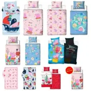 Peppa George Pig Kids Bedding Single Junior Double Duvet Cover Set/Fitted Sheets