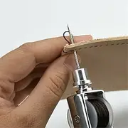 Metal Hand Stitcher Faux Leather Sewing Awl Kit with Needle - Quick DIY Crafts Repairs Tool Set
