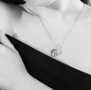 3 stone Cubic Zirconia Necklace With Stud Earrings. Sterling Silver Filled Jewl