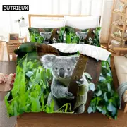 a2216 Bed Sheets Lovely Koala Bedding Set Duvet Cover Set Bedding Digital Printing Bed Linen Bedding Set Fashion Design3-Piece Bedding Set (1 Duvet