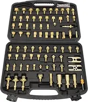 Car A/C Repair Kit - 77pcs Automotive Air Conditioning Leak Test Kit, Professional Brass AC Leak Detection Tools, Connector Repair Kit for Car Truck Auto AC