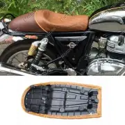 Tan Faux Leather Gel Seat Fit For Royal Enfield Interceptor Continental GT