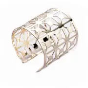 SEXY SPARKLES Sexy Sparkles Women Punk Wide Cuff Bangles Bracelet Gold Plated Ho