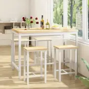 5 Pieces Dining Table Set for 4,Beige Bar Table Set with 4 Bar Stools Counter