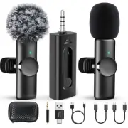 Dual Wireless Lavalier Microphone for Camera/iPhone/Android Phone/Laptop/Comp...