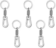 Carabiner Clip Keyring Stainless Steel Spring Keychain with Snap Hook Quick Release Key Rings
