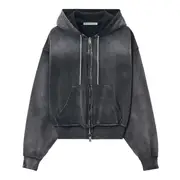 [Alexander Wang] Zip Up With Rhinestone Drawcord Sweater