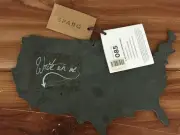 SPARQ Slate Cheese Board Slate USA MAP