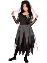 Girls Black Graveyard Bride Costume