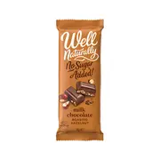 Well Naturally No Added Sugar Block Milk Chocolate Roasted Hazelnut 90g