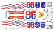 #98 "PANCH" Daytona Budweiser 1/64th HO Scale Waterslide Decal
