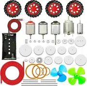 CenyKay Electric DC TT Motors Kit Plastic Gears with Mini RC Motor 1.5-3V 15000RPM Electronic Wire Shaft Propeller for DIY Toys Science Projects