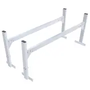 Van Roof Ladder Rack, 2 Bars Aluminum Alloy Roof Ladder Racks, 181 kg Capacity Rain-Gutter Van Roof Rack, Adjustable Length 1300-2060 mm, Van Ladder Rack for Van, Cargo,