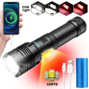 LED Tactical Flashlight - 90000 Lumens, Super Bright, Rechargeable, Waterproof