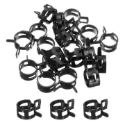 20 Pcs Fuel Line Clamps Spring Band Hose Clamps 15mm , Black
