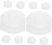[Ipetboom] 10pcs Chef Hat Has Chef Cap Pastry Hat Kitchen Cap Non-Woven Fabric White