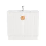CIBO 900mm White Freshwater Full Height Vanity With Oak Handle