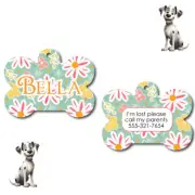 Personalized Pet I.D. Tag Flower Power | Two Sided Tag | Pets | Dog