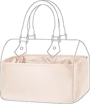 DGAZ Silk Purse Organizer Insert Fits LV Speedy 16/20/25/30/35/40/45 bags，Silky Smooth Bag Organizer，Luxury Handbag & Tote Shaper(Craie,SP25)