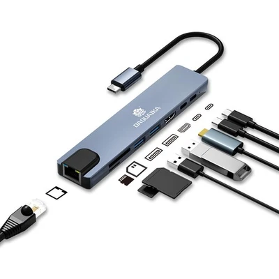 8 in 1 USB C HUB,USB C Multiport Adapter with 4K HDMI, PD100W, USB C Port,USB...