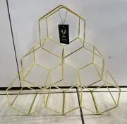 Viski Geo Gold-Plated Countertop Wine Rack Freestanding, Holds 6 Bottles 14.25"
