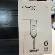 Nude Champagne Glasses Stemware Fame New In Box. 7 oz. Set Of 6