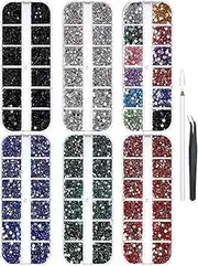 TAVVKE 4200-4840pcs Nail Rhinestones, Rhinestones for Nails, Nail Gems Crystals Nail Art Rhinestones Supplies with Rhinestone Glue for Nails Art Decoration