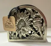 Sunflower & Bird Metal Napkin Holder ~ by Demdaco ~ Big Sky Carvers
