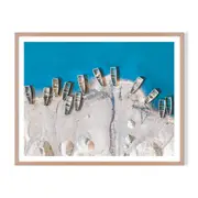 13 Boats Framed Printed Wall Art - Timber