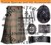 Kennedy Weathered Tartan 8 Yard Kilt For Men's - Traditional Kilt & Accessories