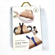 Nanette Lepore Cable Wrap Home Tech Headphone Cord Organize Metallic Gold New