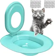 Cat Toilet Trainer Kit, Leakproof Non Stick Potty Teaching Seat, Sturdy Materials Training System for Kitten Litter Transition, Apartment Bathroom House Toilet Use, 39x36.5cm