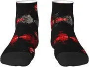 [JBYJBX] Red Black White Abstract Print Adult Socks Womens Mens Workout Thermal Cozy All-Season Gift Holiday Articles Use