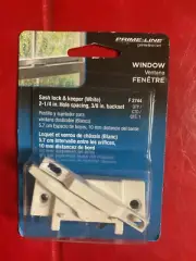 Prime Line F2744 White Diecast Vinyl Window Sash Lock 2-1/4 in. with Keeper