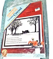 Columbia Minerva Amish Buggy Crewel Embroidery Kit #7415 14" x18" Vintage Sealed