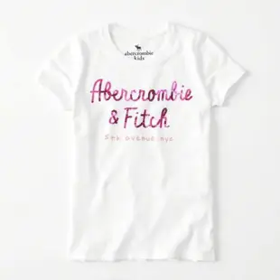 美國百分百【Abercrombie & Fitch】T恤 AF 短袖 T-shirt 短T 麋鹿 女 亮片白色 XS S號 H970