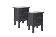 Bedside Table Nightstand Set of 2 Grey