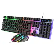 USB Keyboard Computer Accessories Backlit Reliable Wired With Seven Color Lights