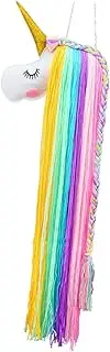 Totority Unicorn Hair Clip Storage Strap Decorative Headdress Holder for Girls Plush Unicorn Pendant Organizer Headdress Organizing Holder Wall Door Dresser Decor