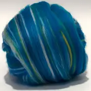 Merino/Silk (70/30) Dyed Holiday Top DHG 100g Wool Roving Spinning Felting Blue
