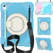MCC Kids Shockproof Strap iPad (A16) 11" 2025 Apple 11th Gen Case Cover Ring inch [Sky Blue]