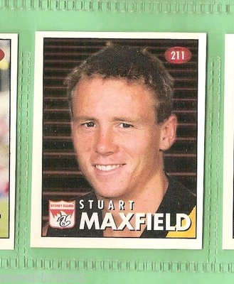 1996 AFL SELECT STICKER #211 STUART MAXFIELD, SYDNEY SWANS