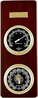 Del Milan 2 in 1 Barometer, Thermometer, Mahogany Finish