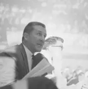 Playoffs Closeup of Syracuse coach Fred Lewis on sidelines during - Old Photo 1