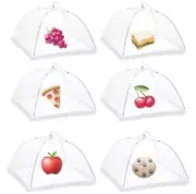 6 Pack Mesh Food Cover Tents, Reusable and Collapsible Large 17"x17” Pop-Up