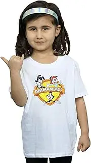 [Absolute Cult] Animaniacs Girls Logo Crest T-Shirt White 7-8 Years
