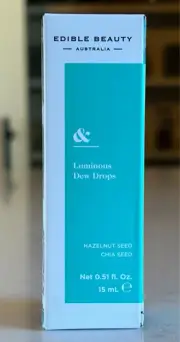 Edible Beauty Australia Luminous Dew Drops Bronzing Face Oil 0.5oz/15mL NIB