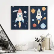 [Namly Design] Poster - Space Rockets / Set of 2