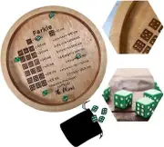 Wooden Dice Tray for Farkle Classic Dice Game, Farkle Dice Tray, Dice Tray Fun Dice Board Games with 6 Dice for Family Party,50% Offer